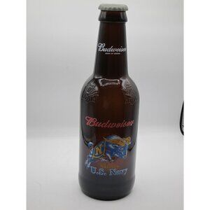 Budweiser Salutes U.S. Navy 14.5” Glass Beer Bottle 64 oz